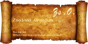 Zsolnai Orsolya névjegykártya